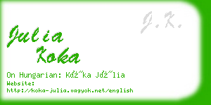 julia koka business card